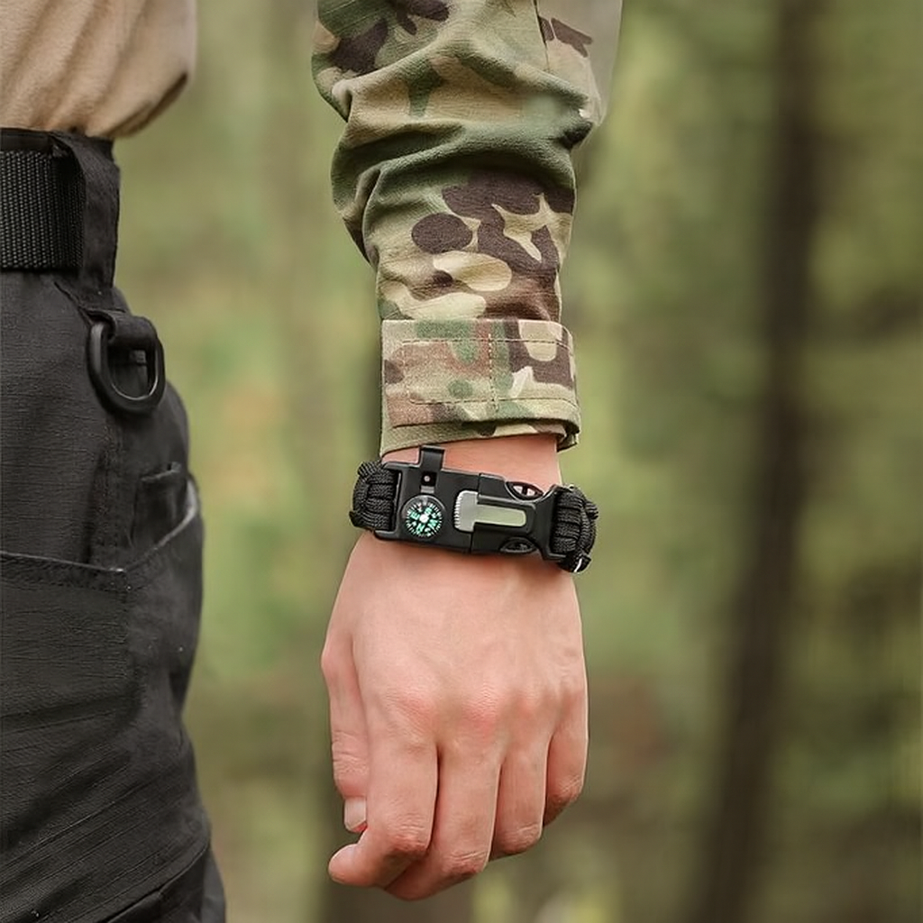 Vijf-in-één Survivalarmband